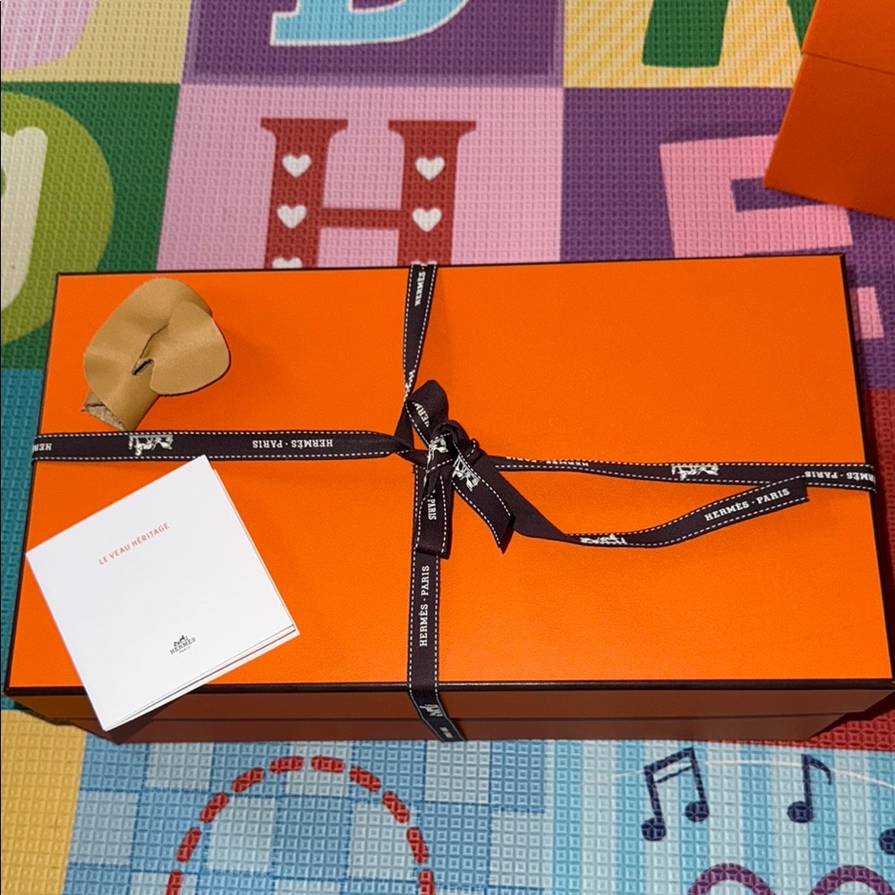 Hermes Orange Gift Box with Black Ribbon